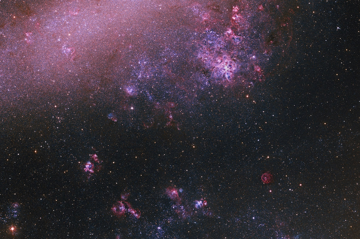 The Large Magellanic Cloud,NGC 2070 and surroundings