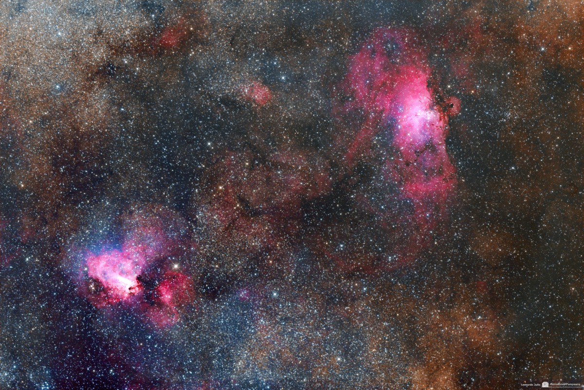 M16 y M17 Eagle Nebula and Swan Nebula