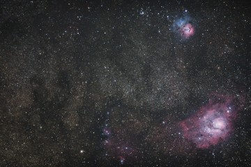 M8 M20 y NGC 6559 Lagoon Nebula, Trifid Nebula